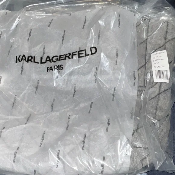 NWT Karl Lagerfeld Amour Denim Quilted Tote Bag 13.5 x 6 x 14 - Picture 15 of 15